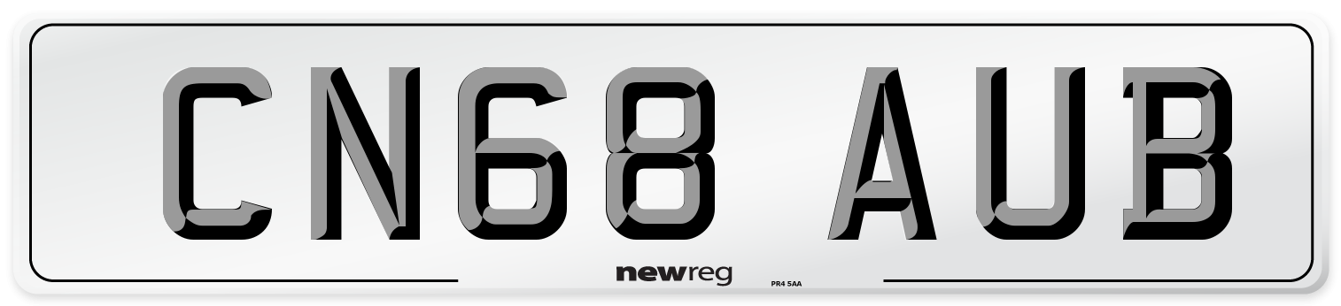 CN68 AUB Number Plate from New Reg